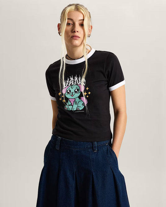 Vans Women's Puppy Ringer T-Shirt Black VN000W24BLK