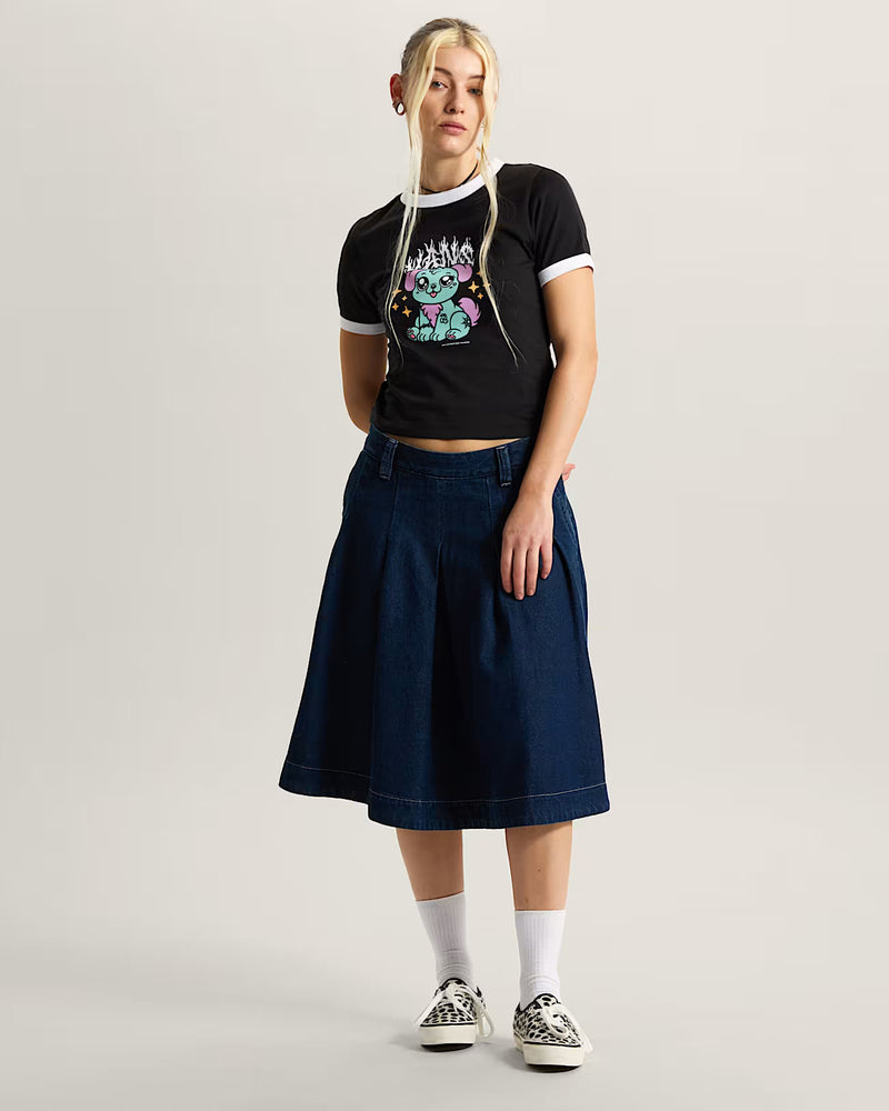 Load image into Gallery viewer, Vans Women's Puppy Ringer T-Shirt Black VN000W24BLK
