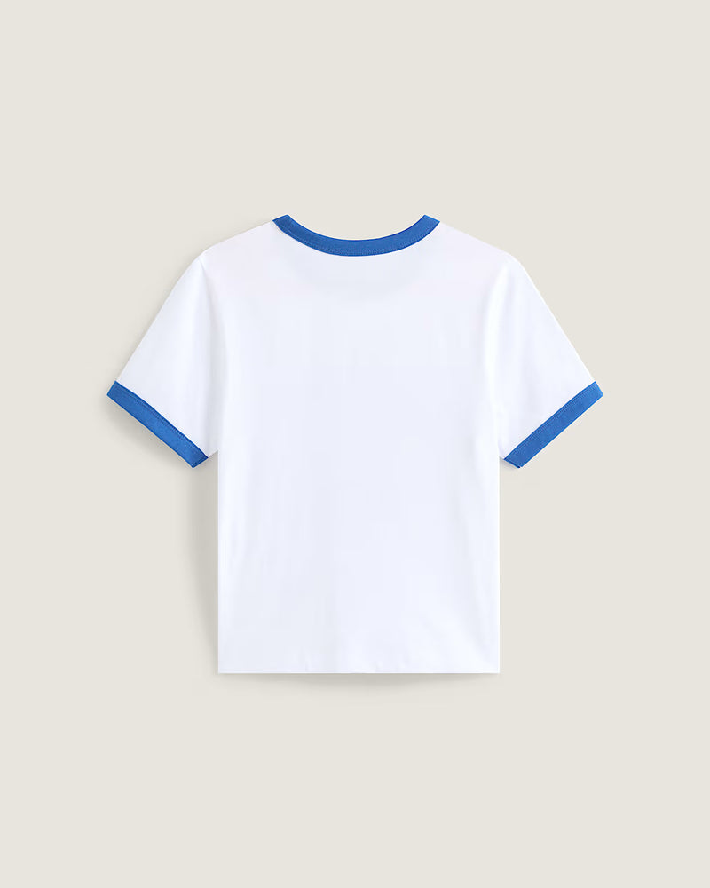 Load image into Gallery viewer, Vans Women's Puppy Ringer T-Shirt White VN000W24WHT
