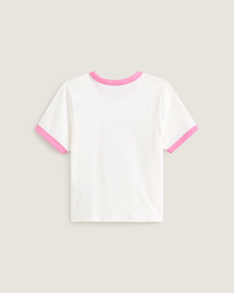 Load image into Gallery viewer, Vans Women's Puppy Ringer T-Shirt White VN000W24C9F
