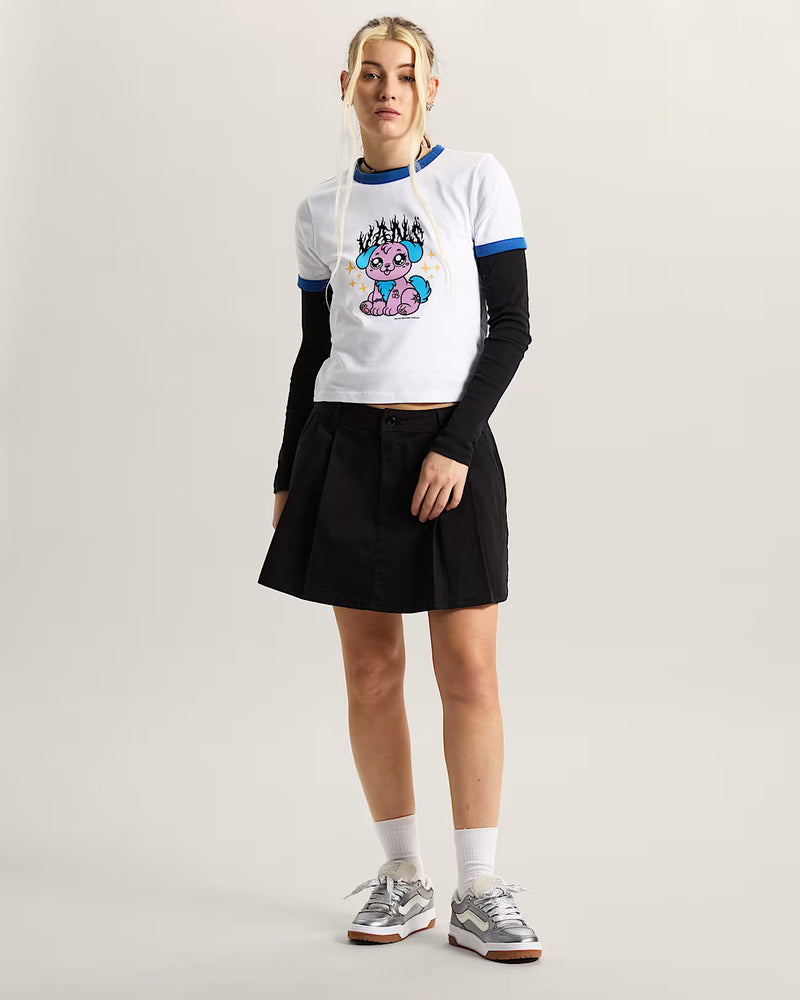Load image into Gallery viewer, Vans Women's Puppy Ringer T-Shirt White VN000W24WHT

