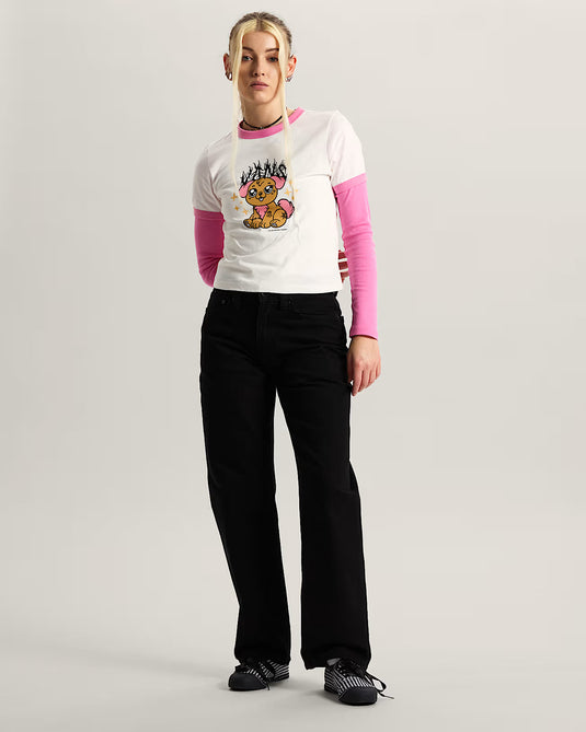 Vans Women's Puppy Ringer T-Shirt White VN000W24C9F