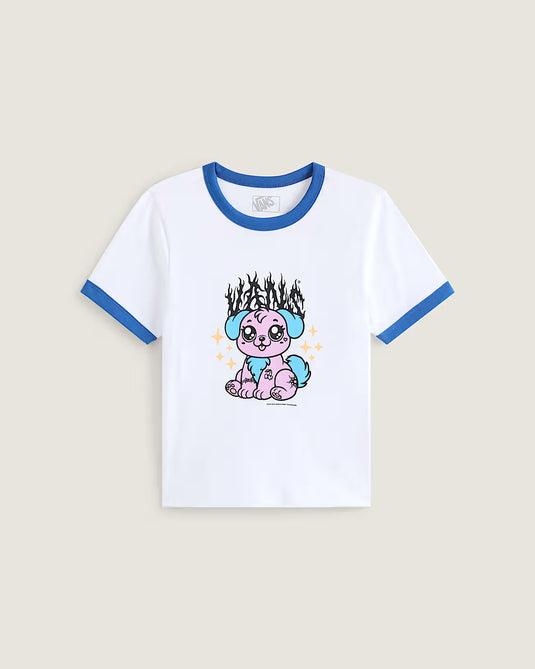 Vans Women's Puppy Ringer T-Shirt White VN000W24WHT