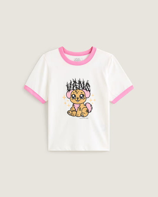 Vans Women's Puppy Ringer T-Shirt White VN000W24C9F