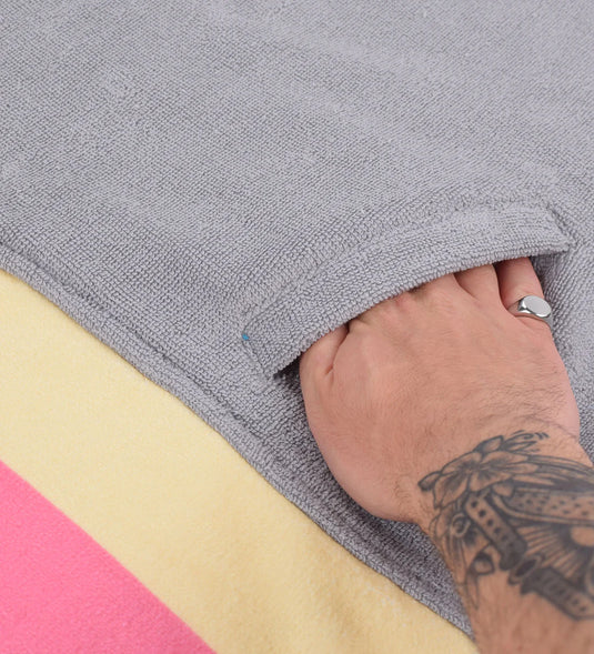 We Ride Local Unisex Rays Poncho Beach Towel Grey PRG_SS26