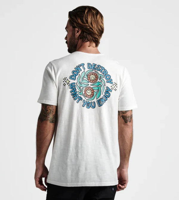 Load image into Gallery viewer, Roark Men&#39;s Destroy Enjoy Organic Premium T-Shirt Off White RT1226
