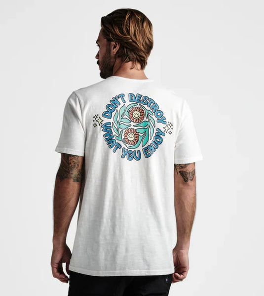 Roark Men's Destroy Enjoy Organic Premium T-Shirt Off White RT1226