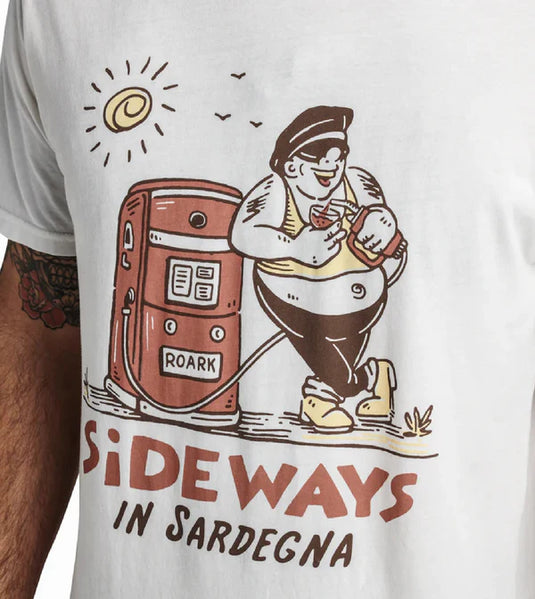 Roark Men's Sideways In Sardegna Premium T-Shirt Off White RT1232