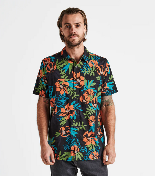 Roark Journey Tahiti Nui Button Up Shirt Black RW623-BLK