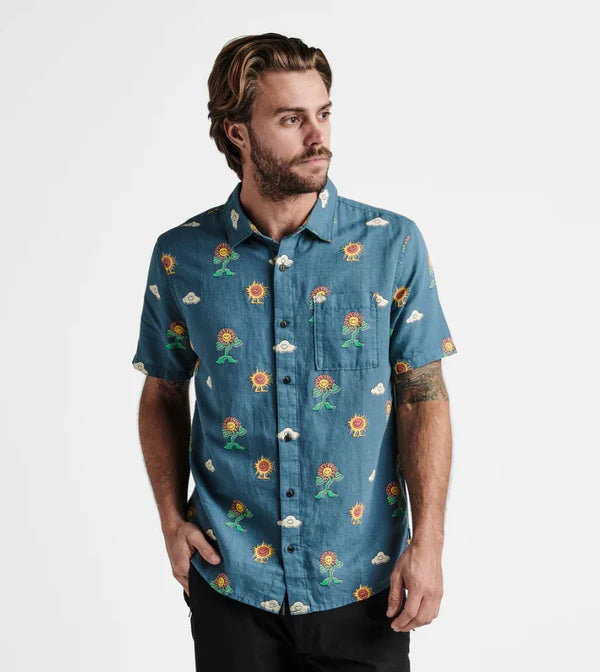 Load image into Gallery viewer, Roark Men&#39;s Journey Button Up Classic Fit Shirt Smeralda Costa RW658

