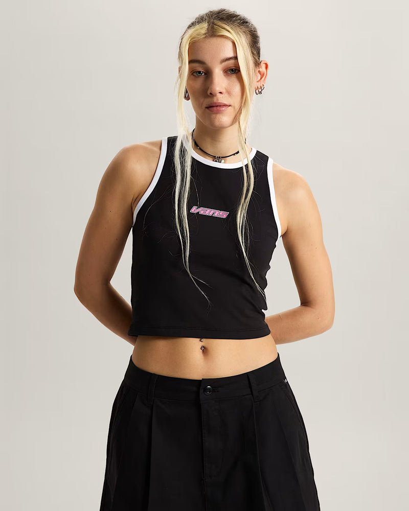 Load image into Gallery viewer, Vans Women's Retro Speed Tank T-Shirt Black VN000XDQBLK
