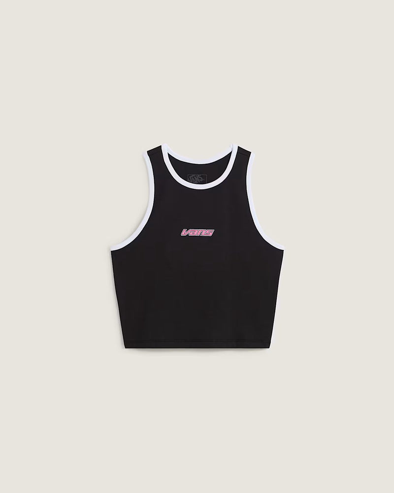 Load image into Gallery viewer, Vans Women's Retro Speed Tank T-Shirt Black VN000XDQBLK
