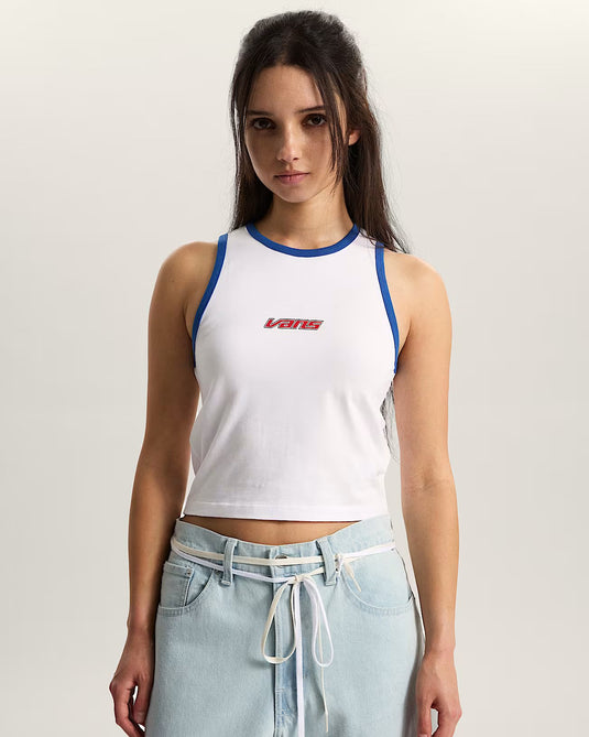 Vans Women's Retro Speed Tank T-Shirt White VN000XDQWHT