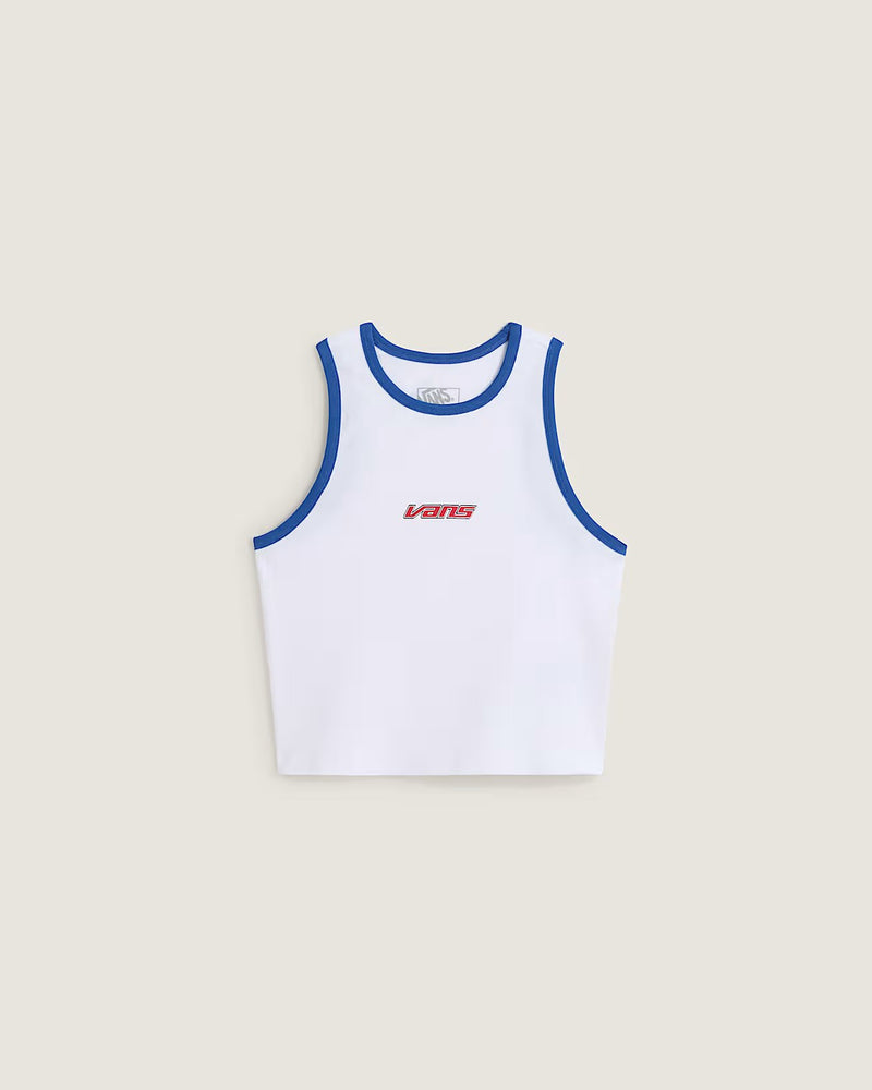 Load image into Gallery viewer, Vans Women's Retro Speed Tank T-Shirt White VN000XDQWHT
