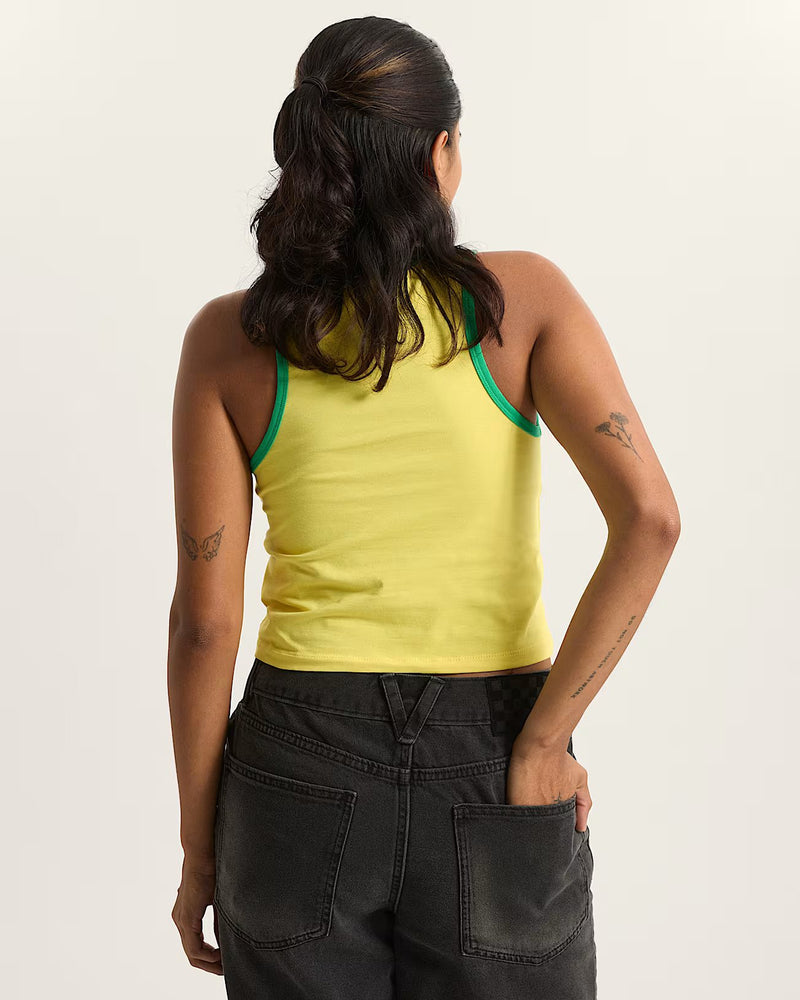Load image into Gallery viewer, Vans Women's Retro Speed Tank T-Shirt Yellow VN000XDQFSH
