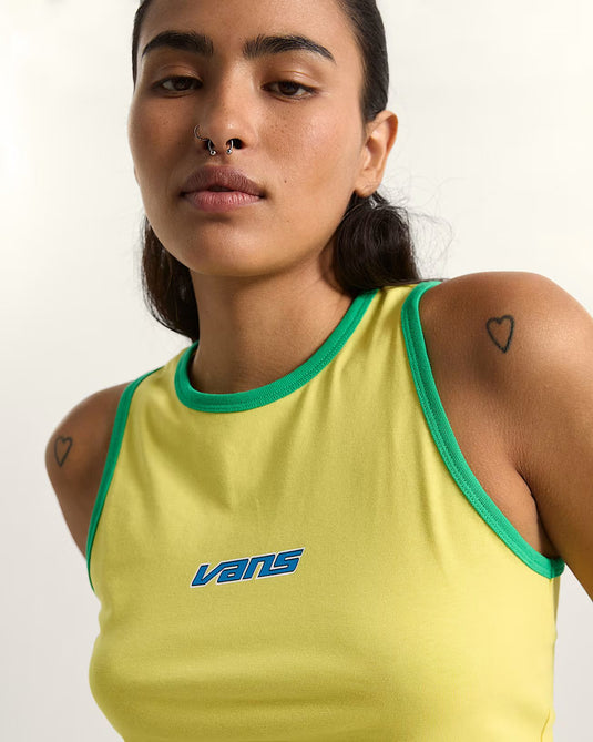Vans Women's Retro Speed Tank T-Shirt Yellow VN000XDQFSH
