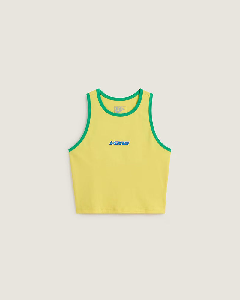 Load image into Gallery viewer, Vans Women's Retro Speed Tank T-Shirt Yellow VN000XDQFSH

