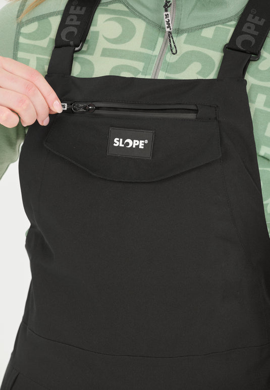 Slope Women's Kenwood Bib Snow Pants W-Pro 15000 Black SL243299-1001