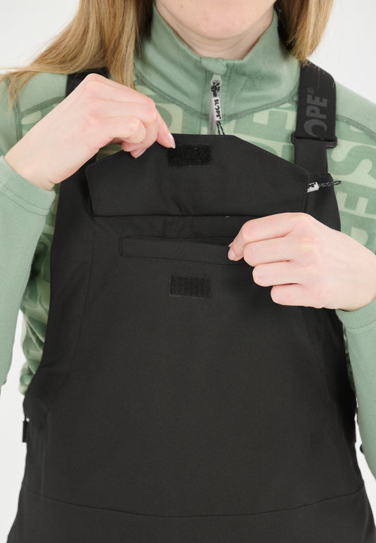 Slope Women's Kenwood Bib Snow Pants W-Pro 15000 Black SL243299-1001