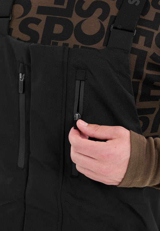 Slope Men's Kenwood Bib Snow Pants W-Pro 15000 Black SL243300-1001