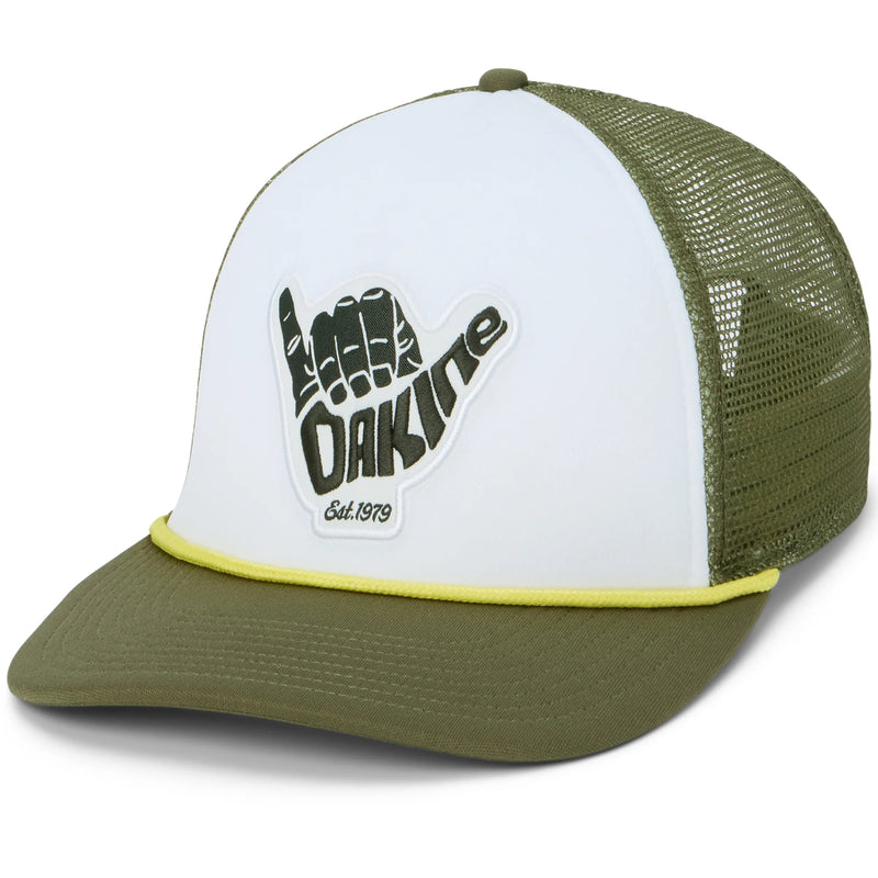 Load image into Gallery viewer, Dakine Unisex Staycation Trucker Hat Dark Olive Shaka 10004207
