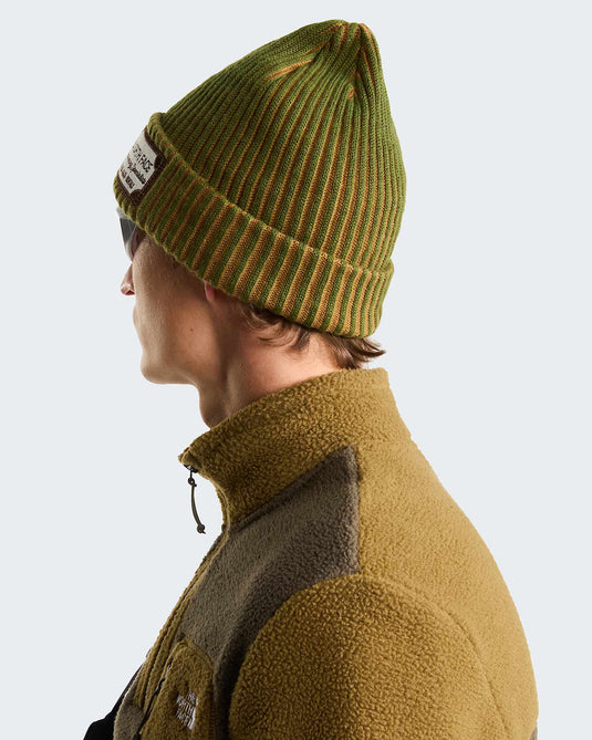The North Face Unisex Salty Lined Special Edition Beanie Woodland Green-Mountaineering Patch NF0A8HMNWG9