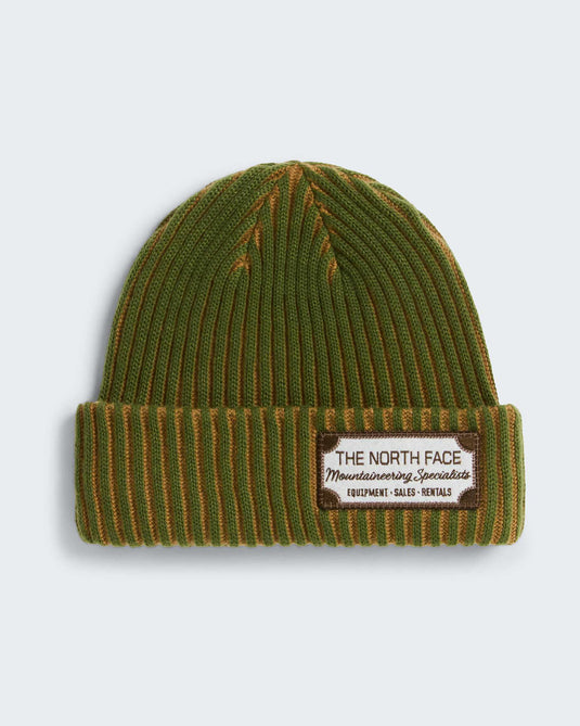 The North Face Unisex Salty Lined Special Edition Beanie Woodland Green-Mountaineering Patch NF0A8HMNWG9