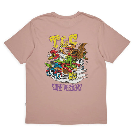 T&C Men's Jon Fink Skull T-Shirt Dawn Mauve TM6TS-1286