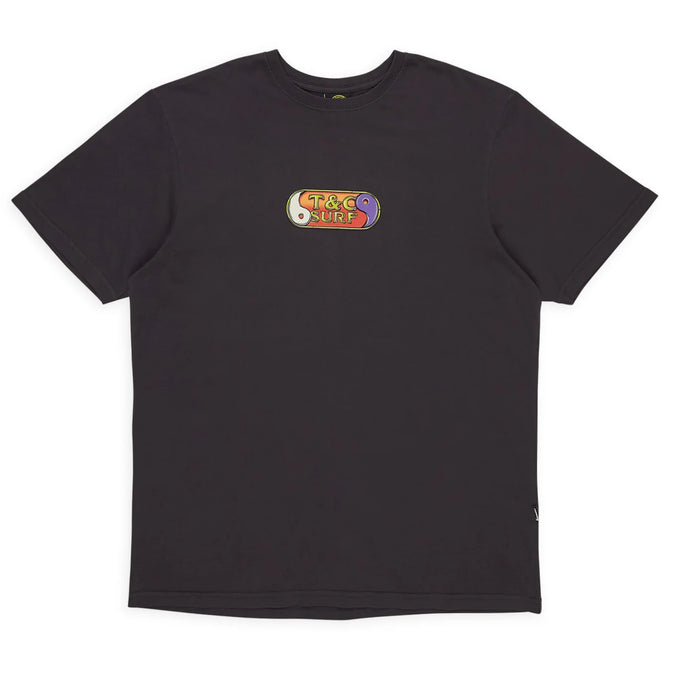 T&C Men's 80's Short Sleeve T-Shirt Washed Black TM6TS-0602