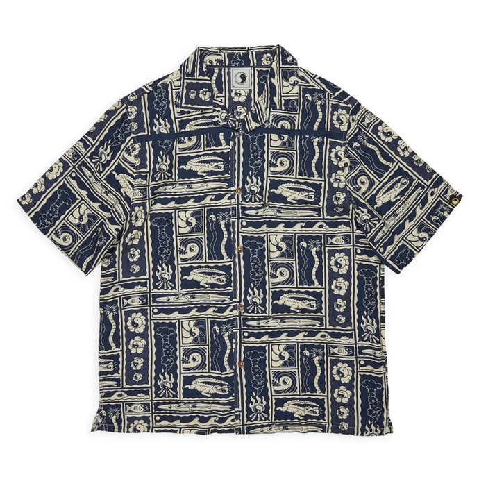 T&C Men's Aloha Short Sleeve Shirt Navy Kenny Camp TM6SS-0122