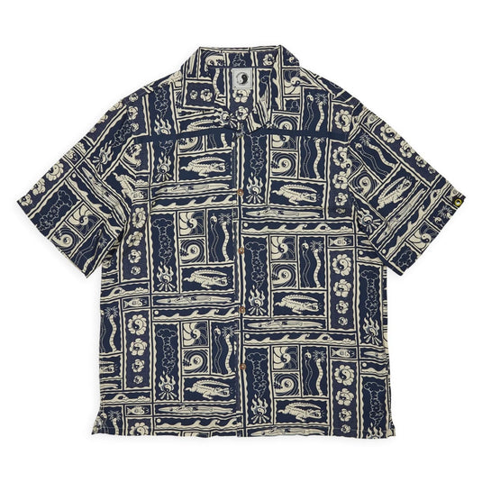 T&C Men's Aloha Short Sleeve Shirt Navy Kenny Camp TM6SS-0122