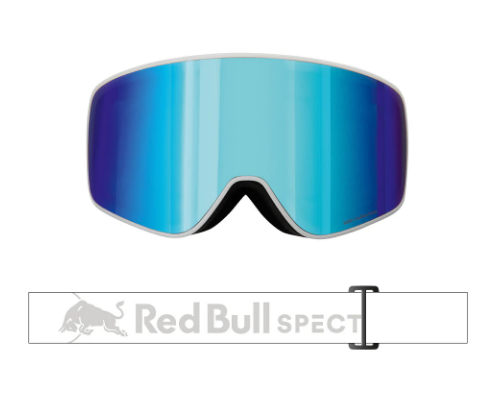 Red Bull Unisex Spect Rush White Snow Goggles Smoke/Blue Mirror RUSH-15BL3