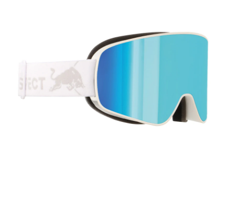 Red Bull Unisex Spect Rush White Snow Goggles Smoke/Blue Mirror RUSH-15BL3