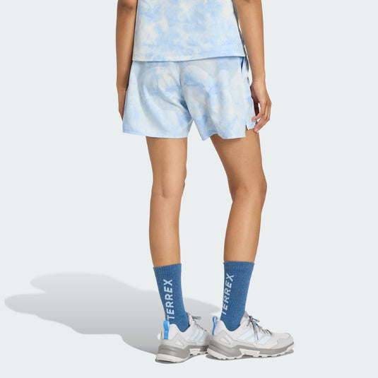 Adidas Terrex Women's Multi Spray Dye CLIMA365 Outdoor Shorts White / Glow Blue KF5742