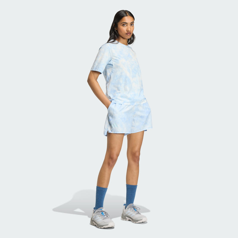 Load image into Gallery viewer, Adidas Terrex Women's Multi Spray Dye CLIMA365 Outdoor Shorts White / Glow Blue KF5742
