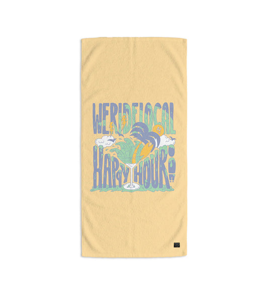 We Ride Local Unisex Happy Hour Beach Towel Yellow TPHH_SS26