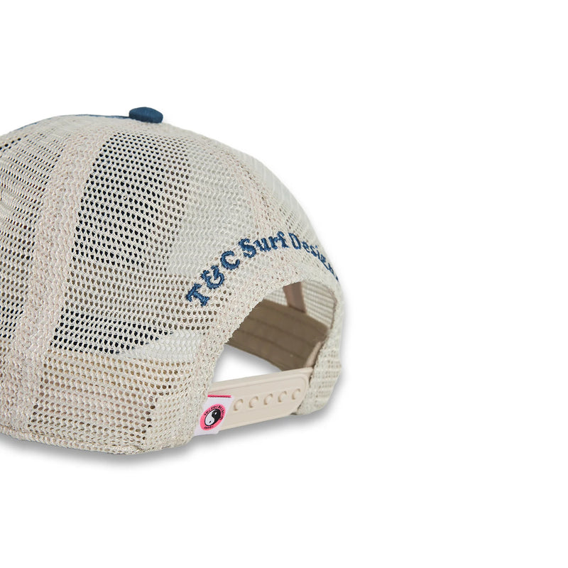 Load image into Gallery viewer, T&amp;C Men&#39;s Mai Tai Trucker Cap Washed Navy Natural TA6CA-0421
