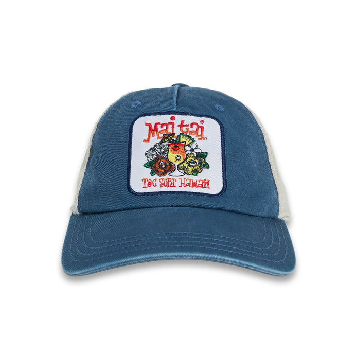 T&C Men's Mai Tai Trucker Cap Washed Navy Natural TA6CA-0421