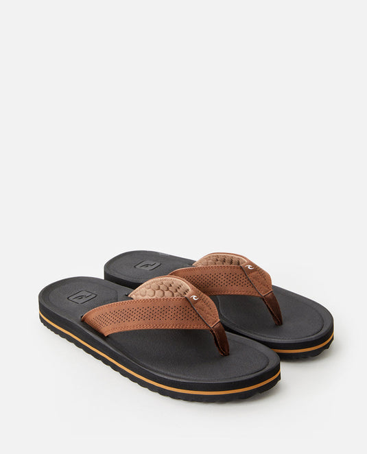 Rip Curl Chiba Open Toe Flip Flops Brown/Black TCTG47-1522