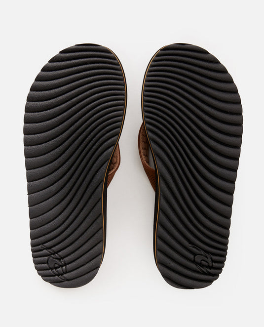Rip Curl Chiba Open Toe Flip Flops Brown/Black TCTG47-1522