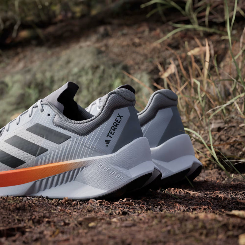 Load image into Gallery viewer, Adidas Terrex Men's Soulstride Flow Trail Running Shoes Dash Grey/Carbon/Semi Impact Orange JR7065
