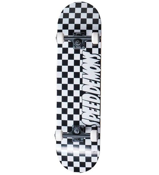 Speed Demons Checkers Complete 8.0 Skateboard Black/White SD020205100B8000