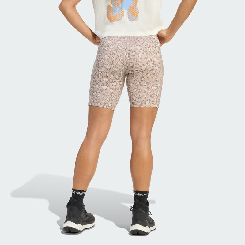 Load image into Gallery viewer, Adidas Terrex Women's Multi 8inch Printed Tight Shorts Beige/Wonder Taupe/Trace Brown KF3590

