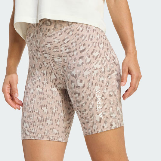 Adidas Terrex Women's Multi 8inch Printed Tight Shorts Beige/Wonder Taupe/Trace Brown KF3590