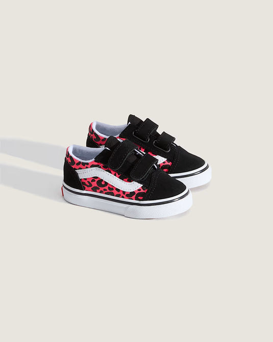 Vans Toddler Old Skool V Shoes Glitter Leopard Diva Pink VN000CRWFOC