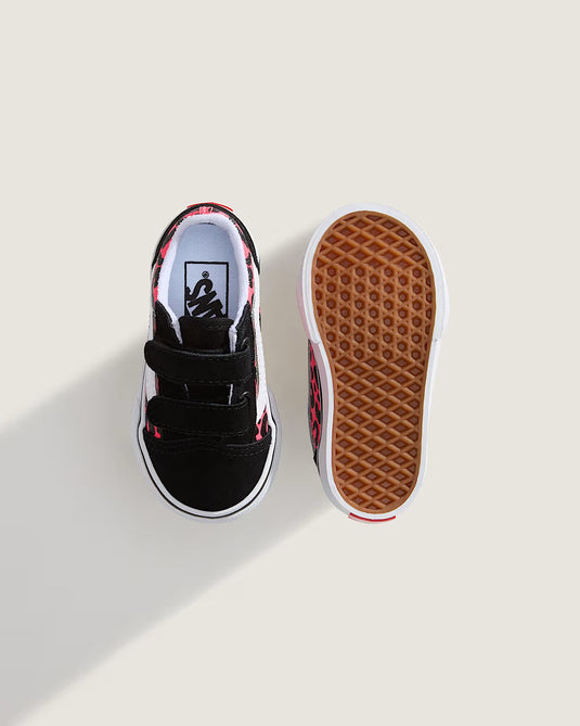 Vans Toddler Old Skool V Shoes Glitter Leopard Diva Pink VN000CRWFOC