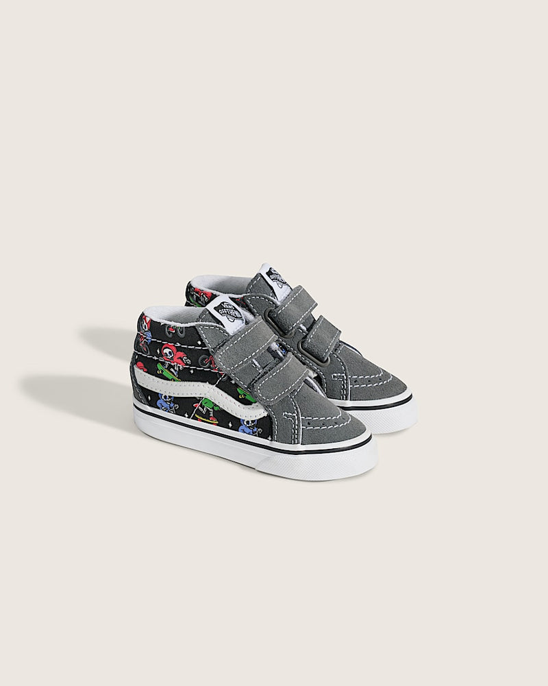 Load image into Gallery viewer, Vans Toddler SK8-Mid Reissue V Shoes Glow Bones Pewter/ Black VN000CQ0PBQ

