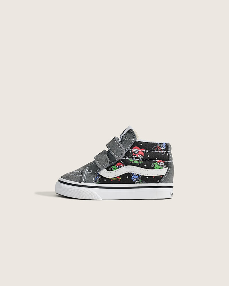 Load image into Gallery viewer, Vans Toddler SK8-Mid Reissue V Shoes Glow Bones Pewter/ Black VN000CQ0PBQ
