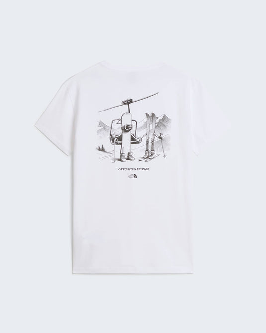 The North Face Unisex Loose Graphic Opposites Attract T-Shirt TNF White NF0A8JANFN4