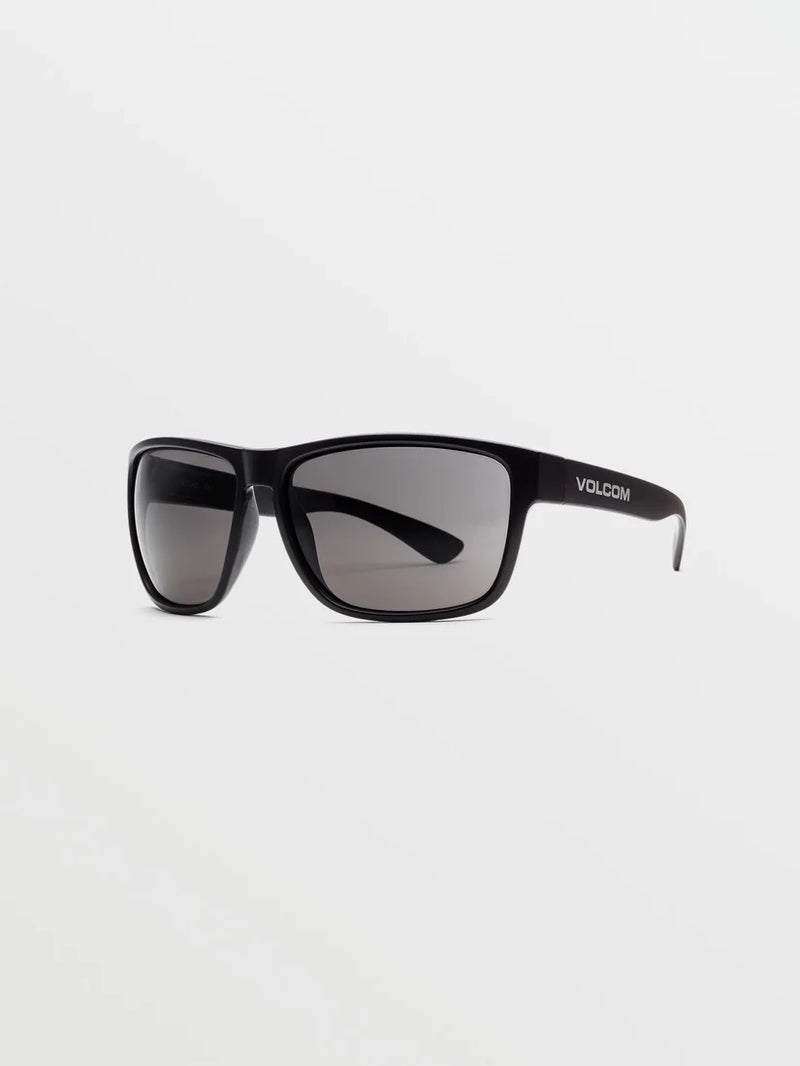 Load image into Gallery viewer, Volcom Men&#39;s Baloney Matte Black Sunglasses Gray VE00100101_0000
